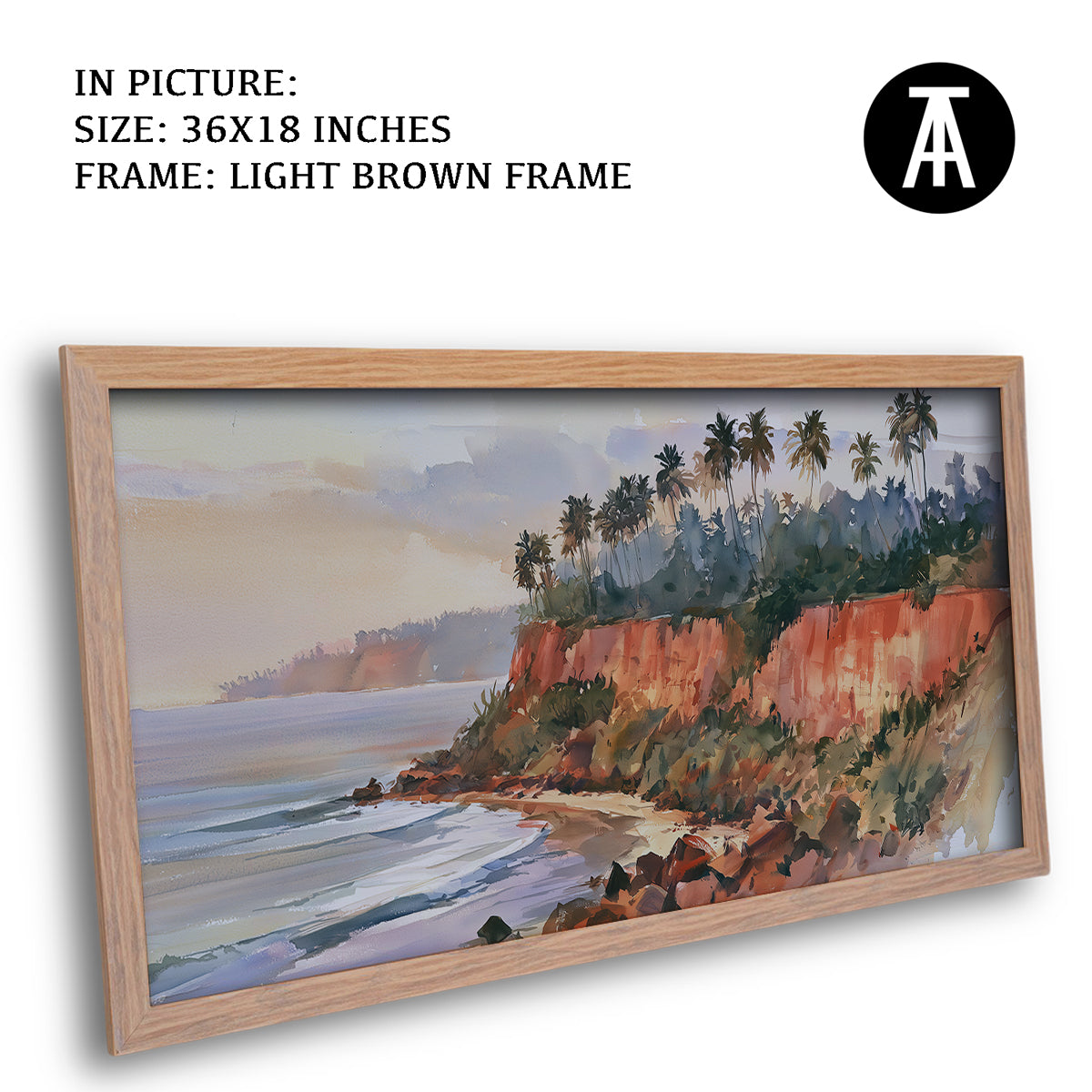 Artwork in Light Brown Frame