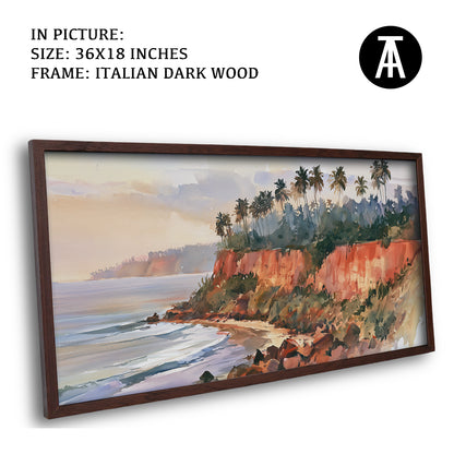 Artwork in Dark Wood Frame