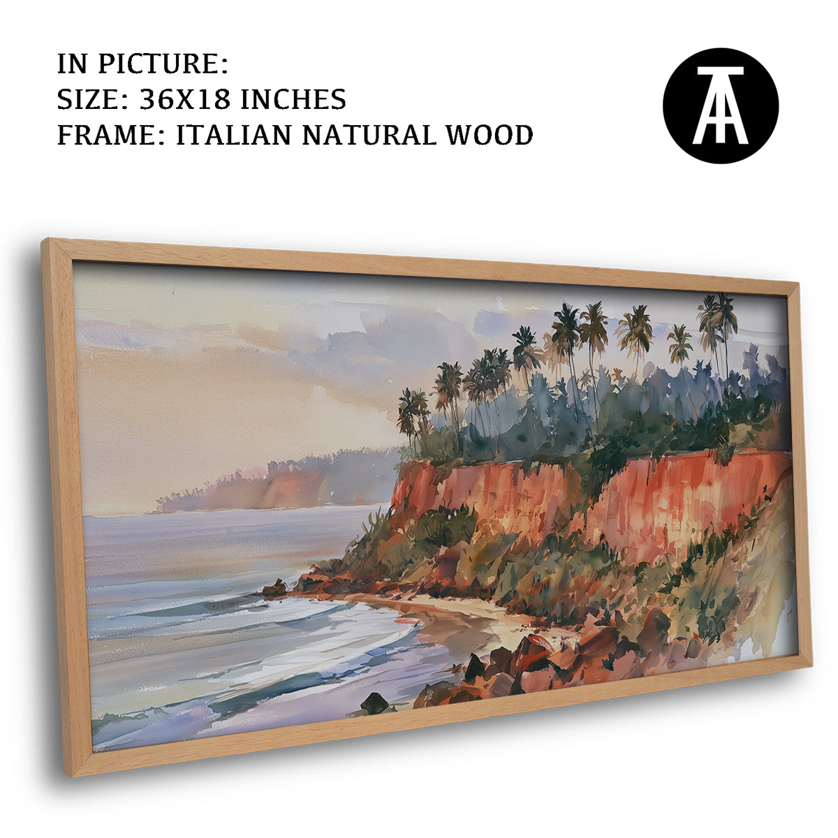 Artwork in Natural Wood Frame