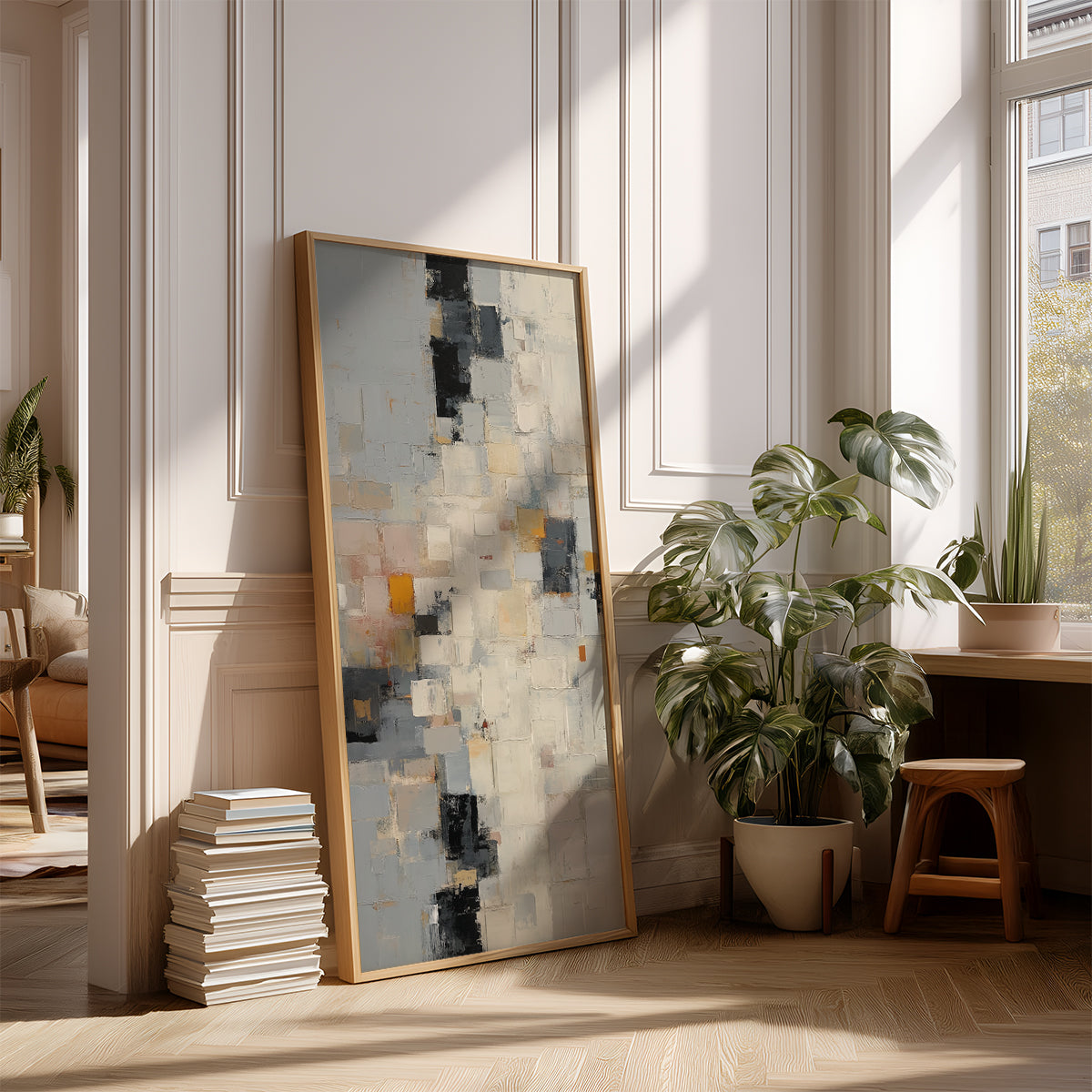 Panoramic Indian Painting in a Lifestyle Setting