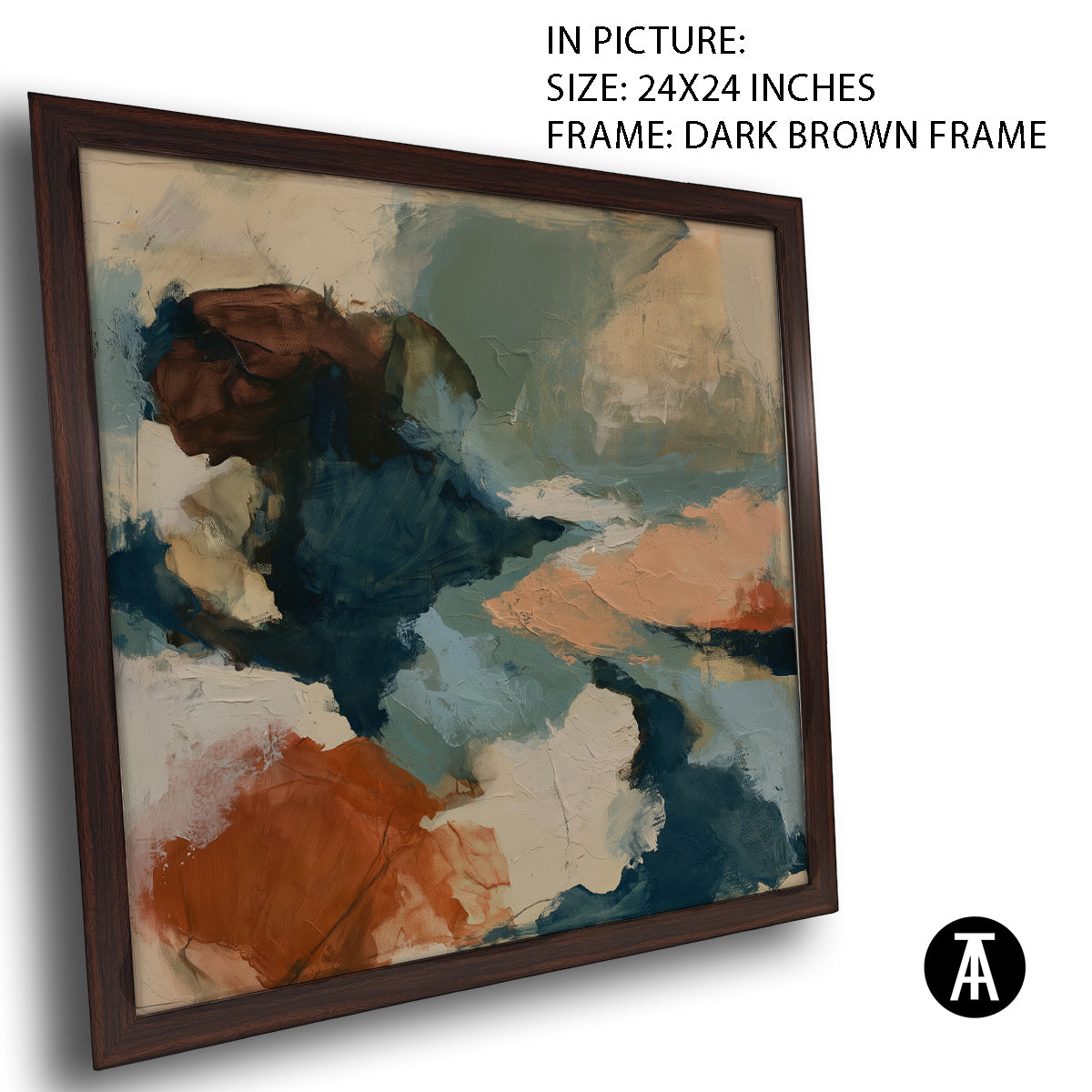 Artwork in Dark Brown Frame
