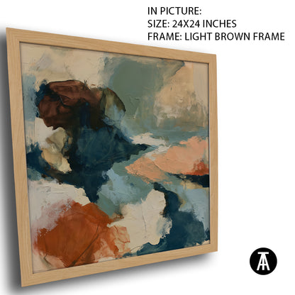 Artwork in Light Brown Frame