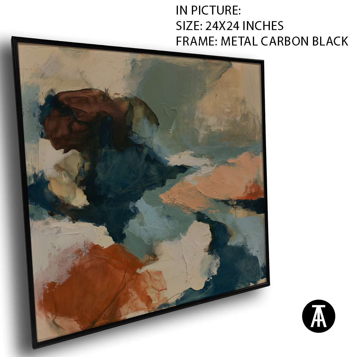 Artwork in Carbon Black Metal Frame