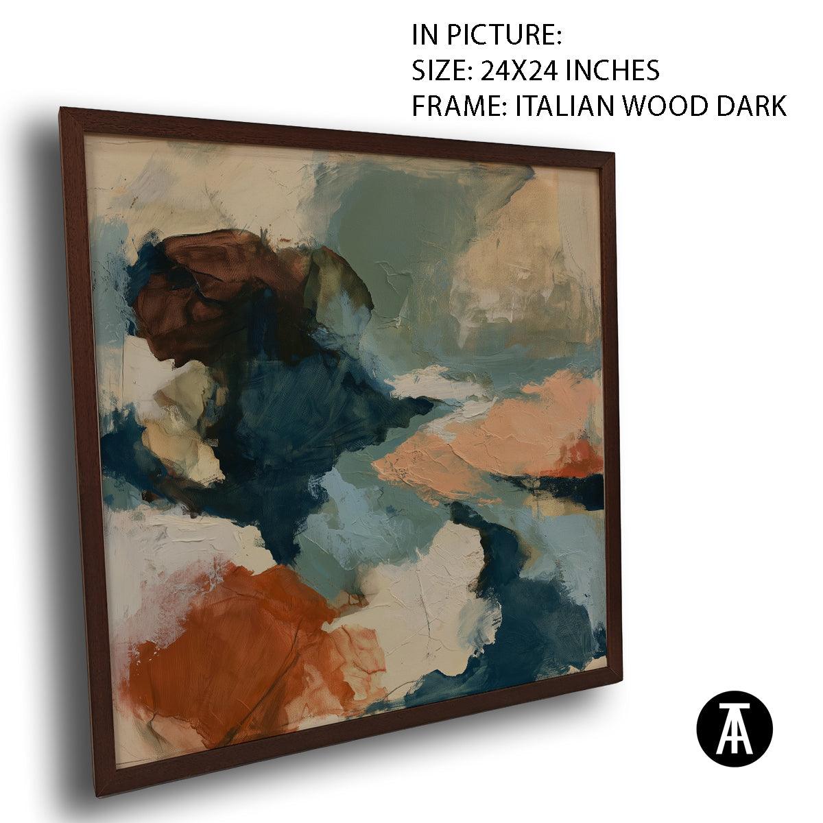 Artwork in Dark Wood Frame