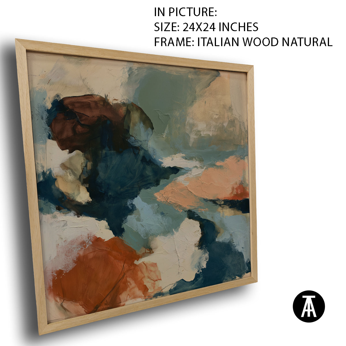 Artwork in Natural Wood Frame