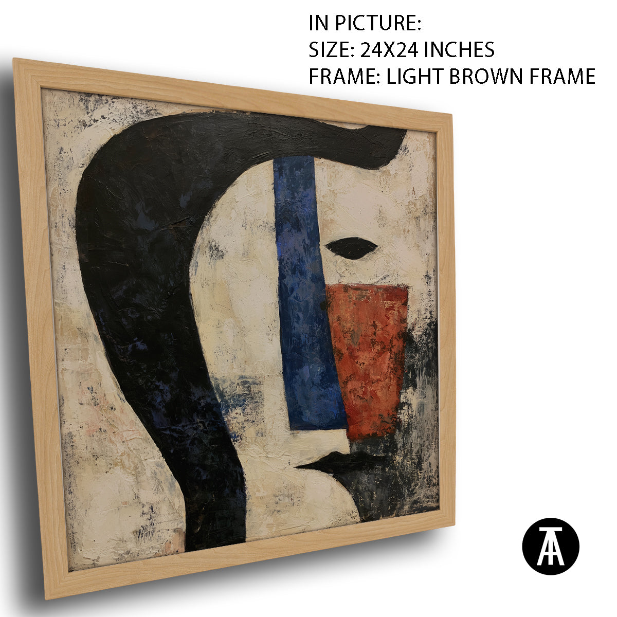Artwork in Light Brown Frame