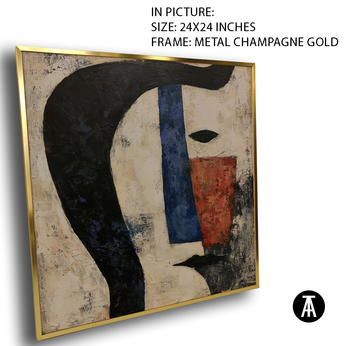 Artwork in Metal Champagne Gold Frame