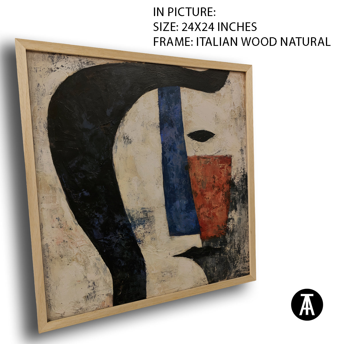 Artwork in Natural Wood Frame