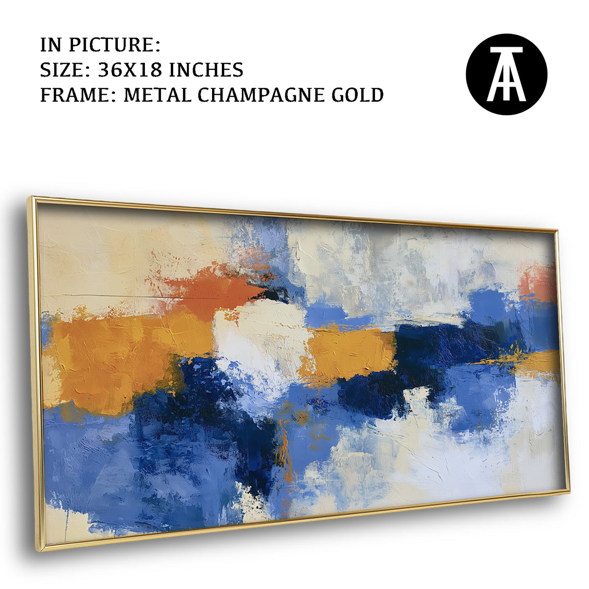 Artwork in Metal Champagne Gold Frame