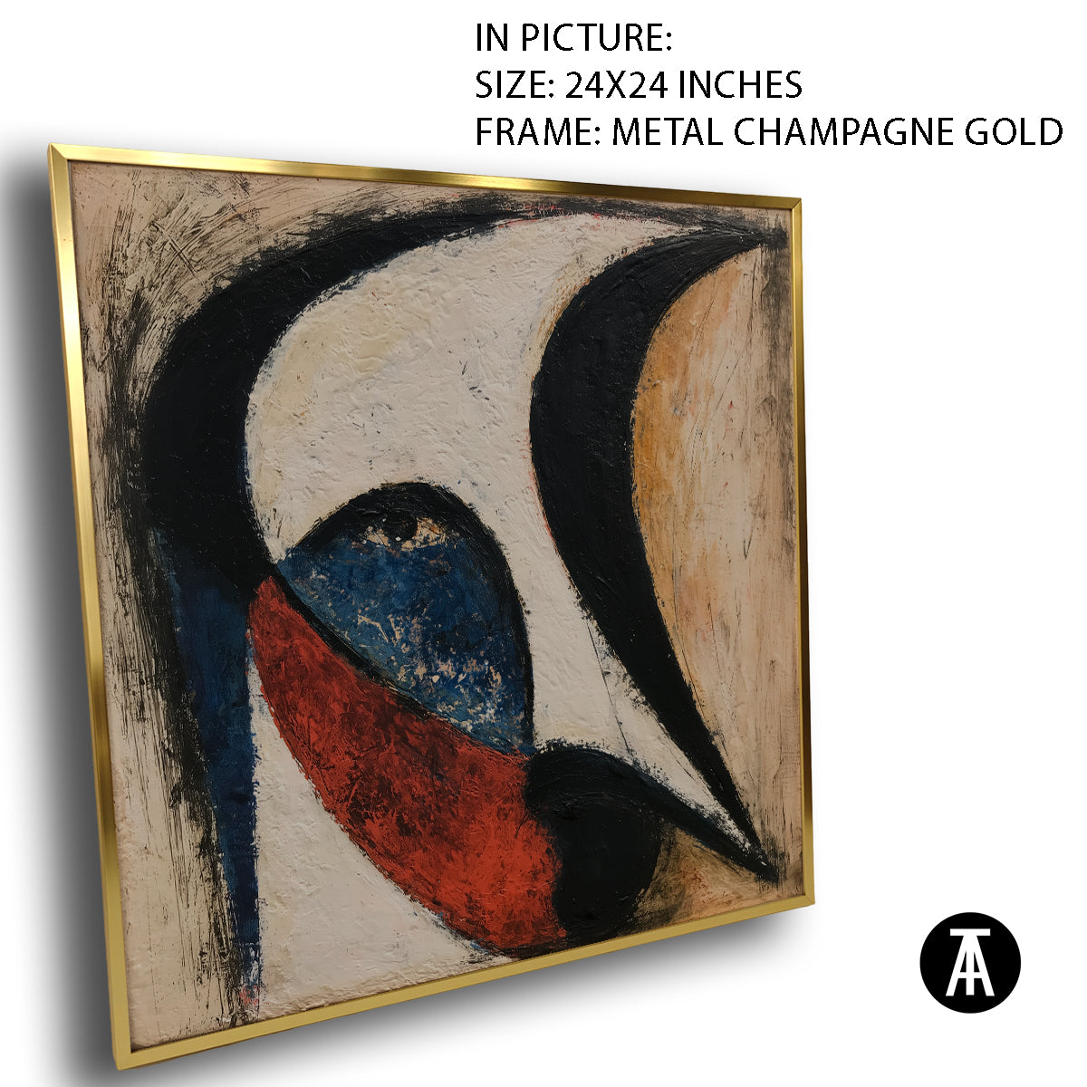 Artwork in Metal Champagne Gold Frame