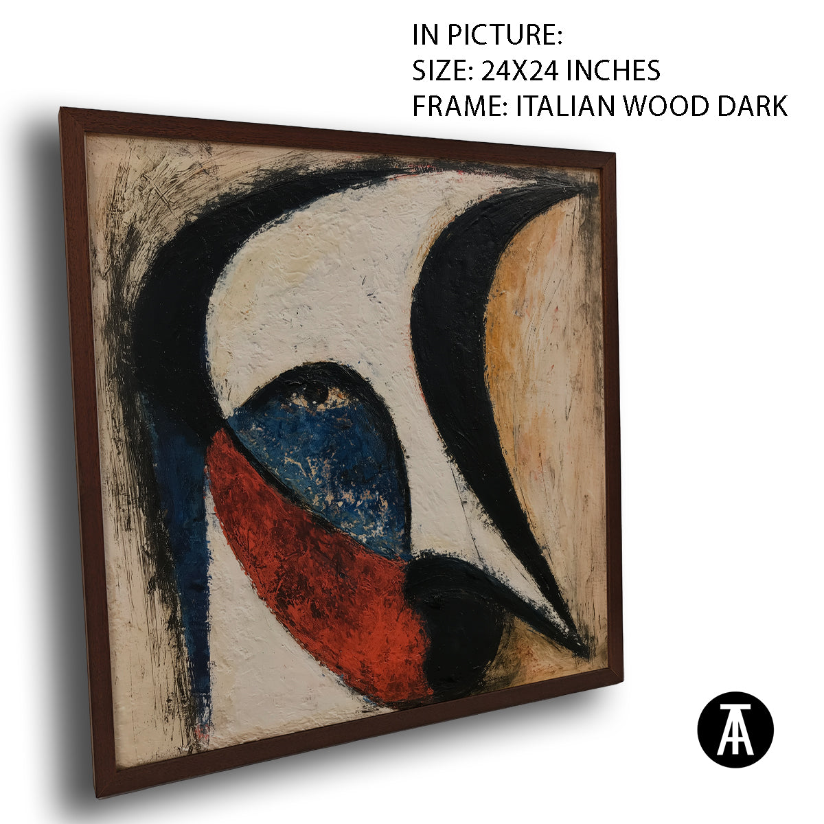 Artwork in Dark Wood Frame