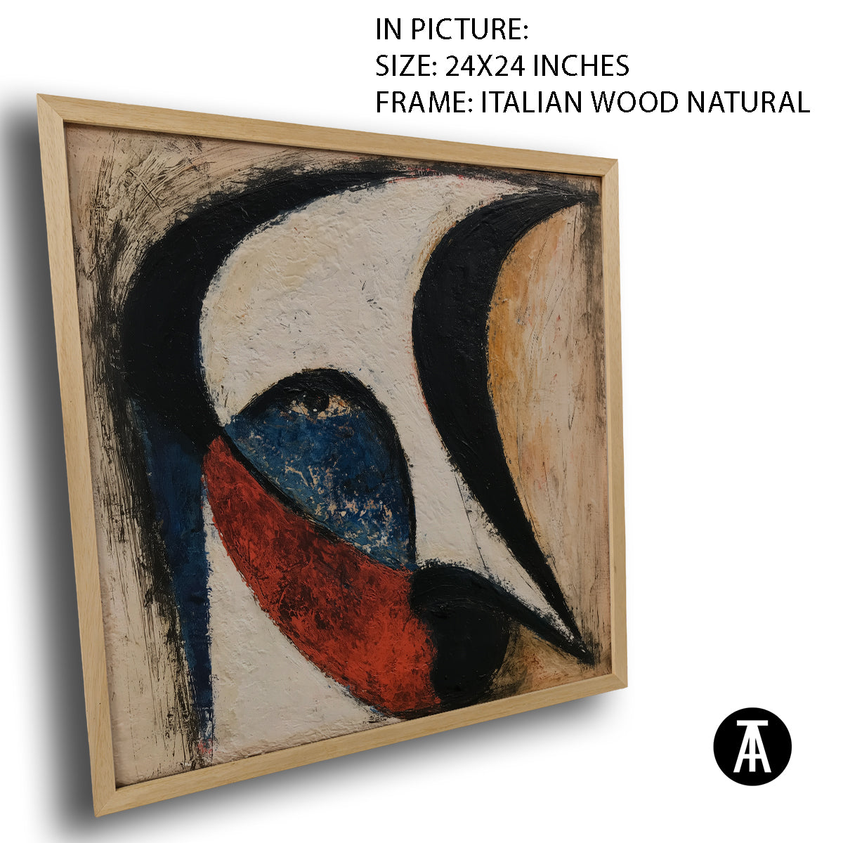 Artwork in Natural Wood Frame