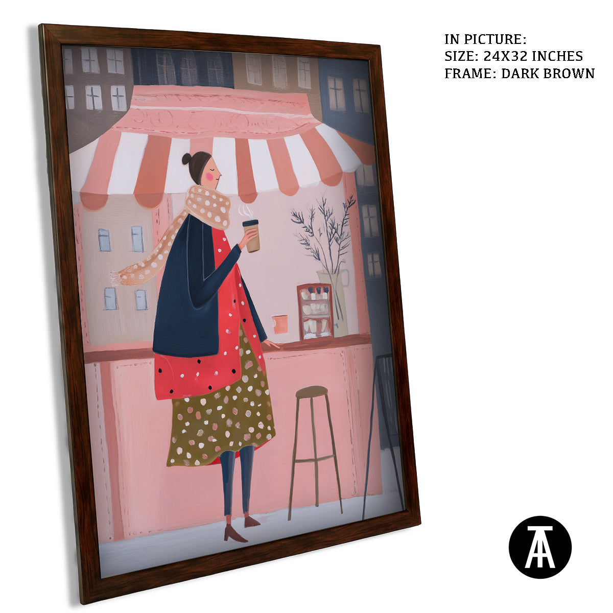 Artwork in Dark Brown Frame