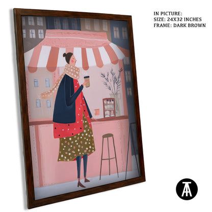 Artwork in Dark Brown Frame