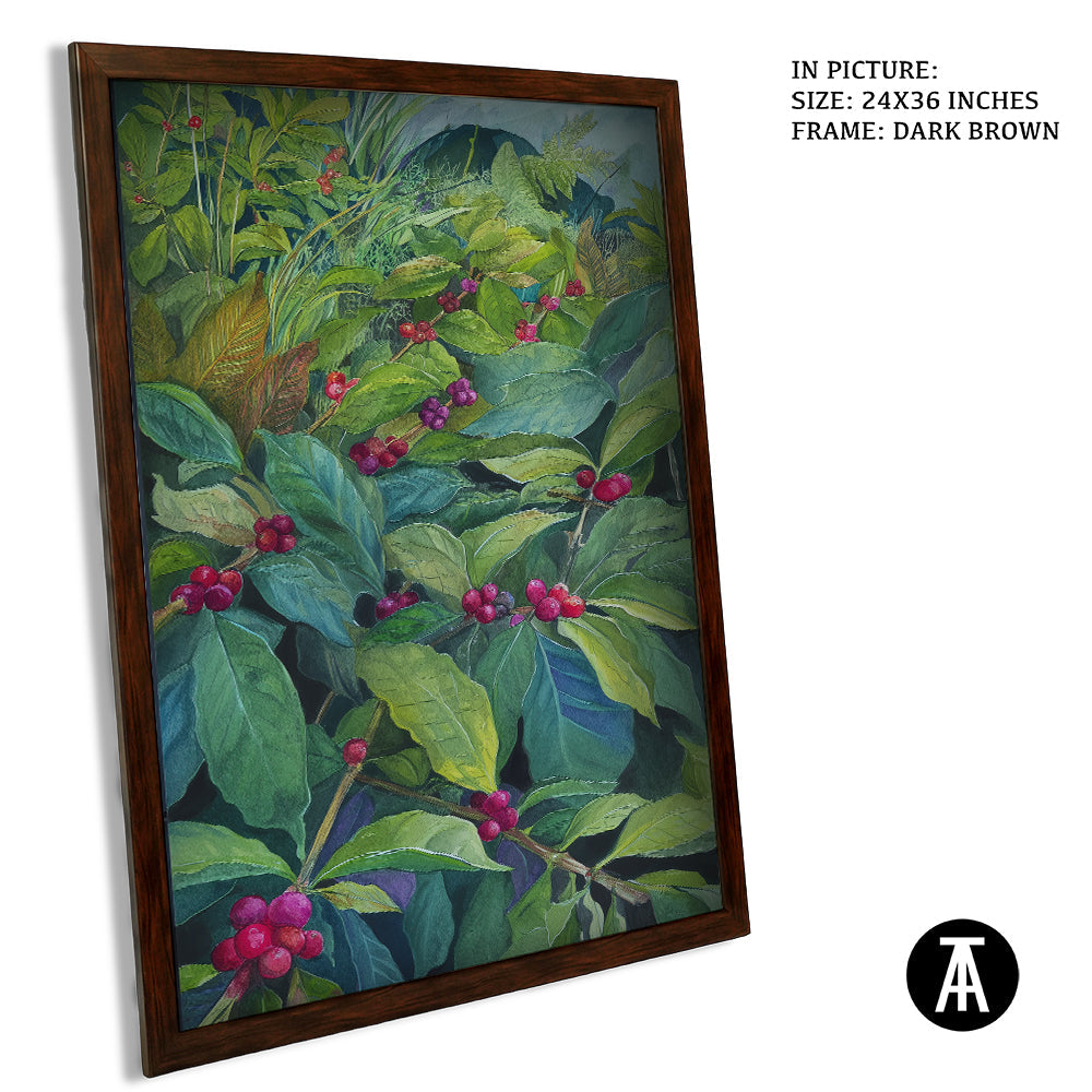 Artwork in Dark Brown Frame