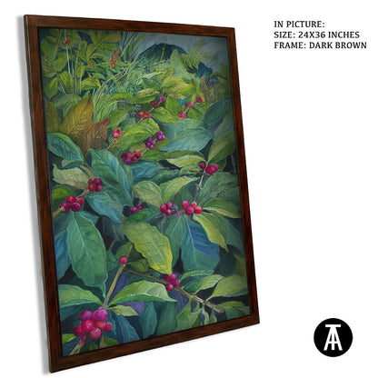 Artwork in Dark Brown Frame
