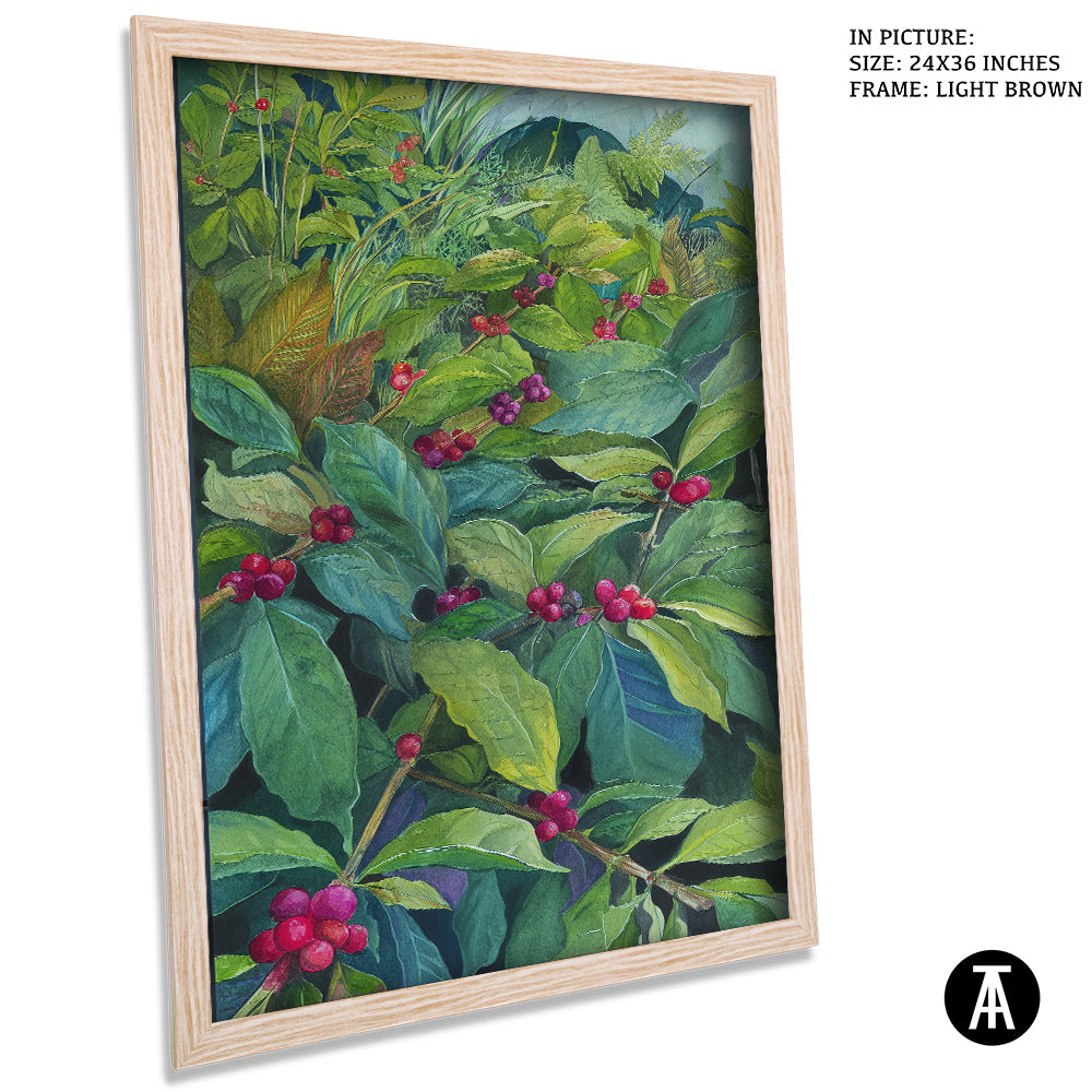 Artwork in Light Brown Frame