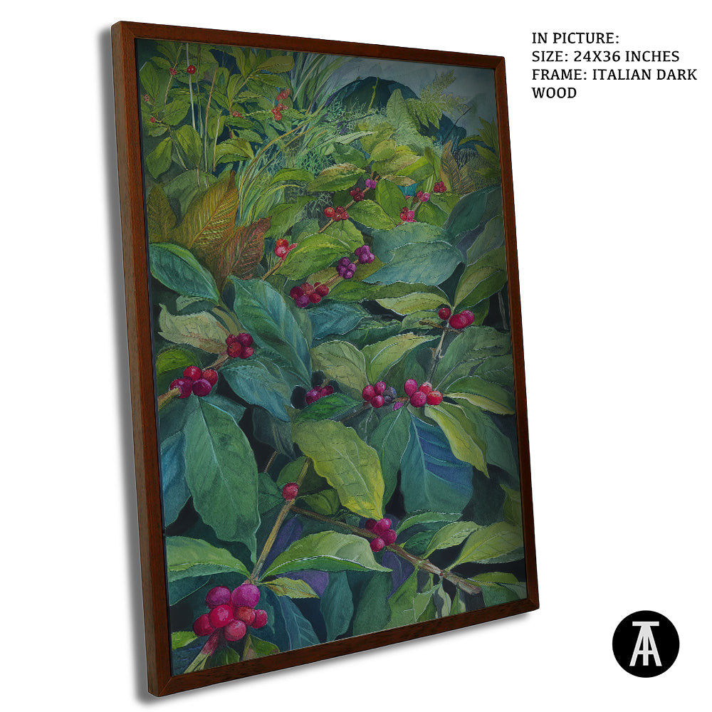 Artwork in Dark Wood Frame