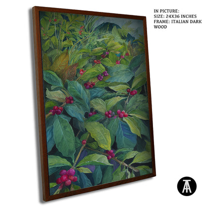 Artwork in Dark Wood Frame