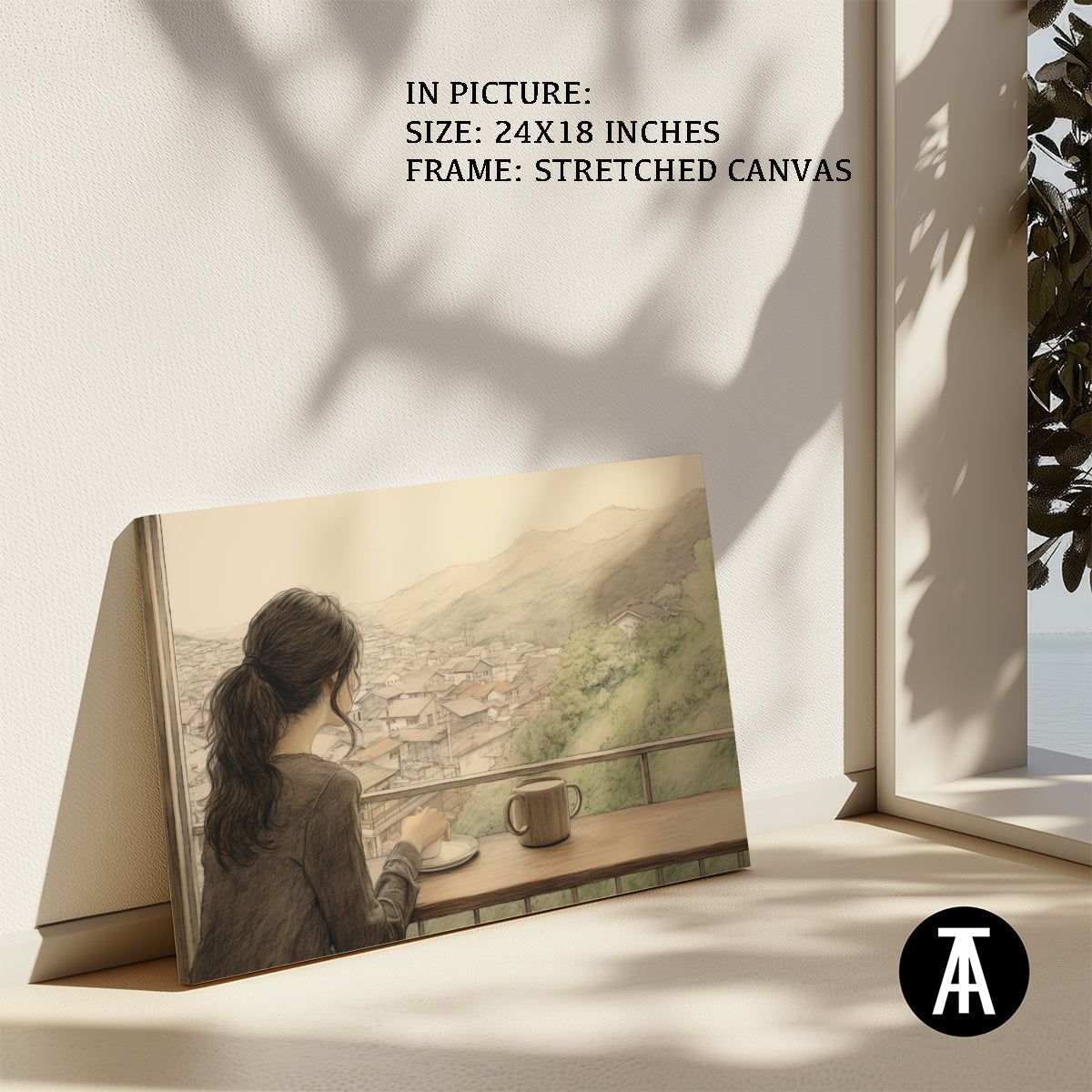 Artwork in Natural Wood Frame