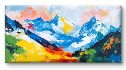 Colorful Alps by Pompidou Moderne | Painting for Living Room