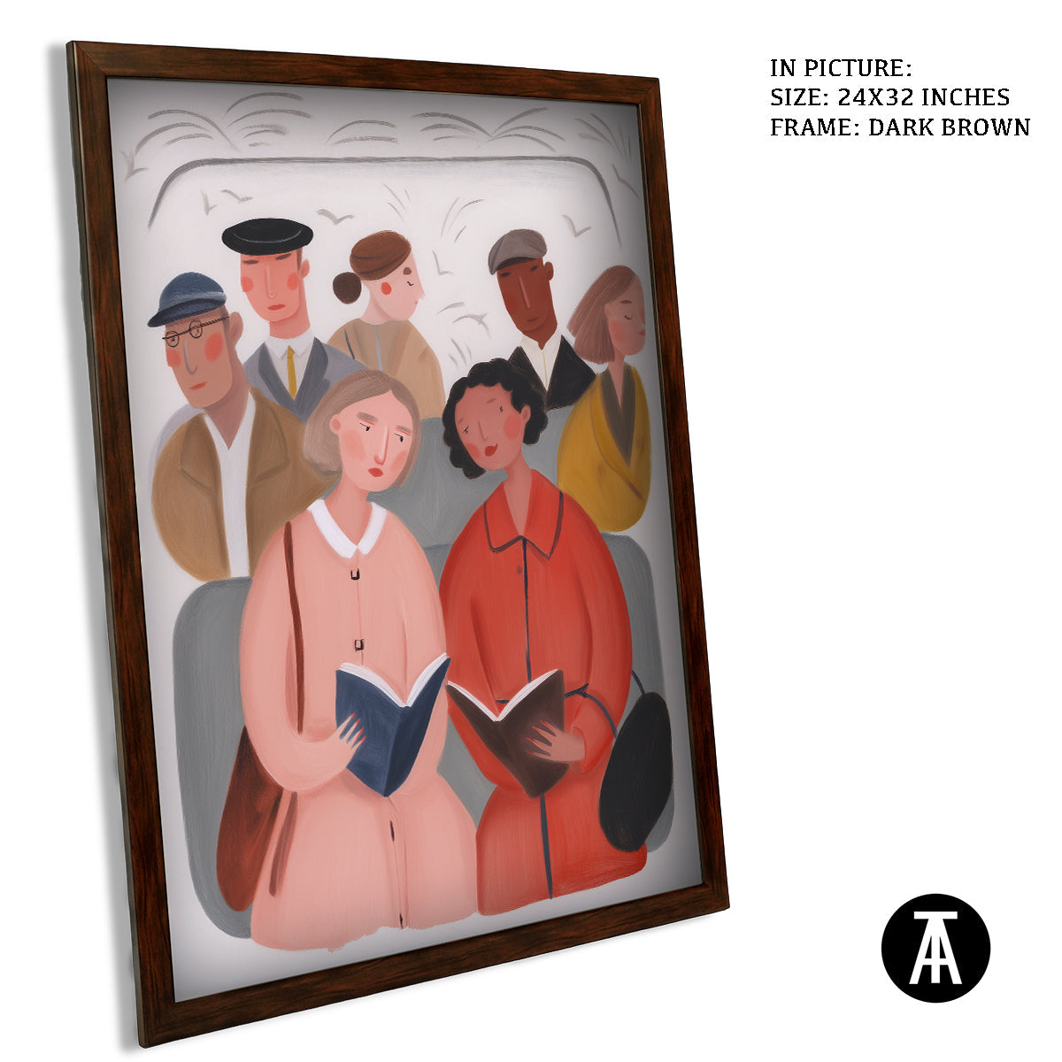 Artwork in Dark Brown Frame