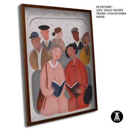 Artwork in Dark Wood Frame