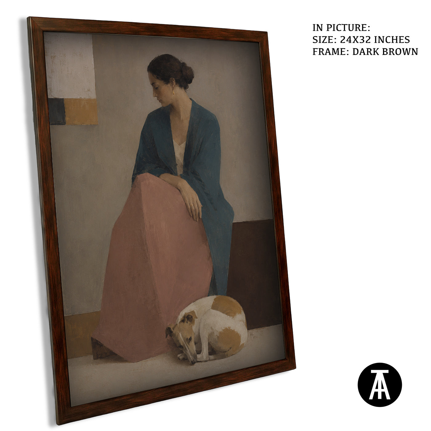 Artwork in Dark Brown Frame