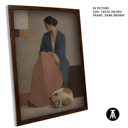 Artwork in Dark Brown Frame