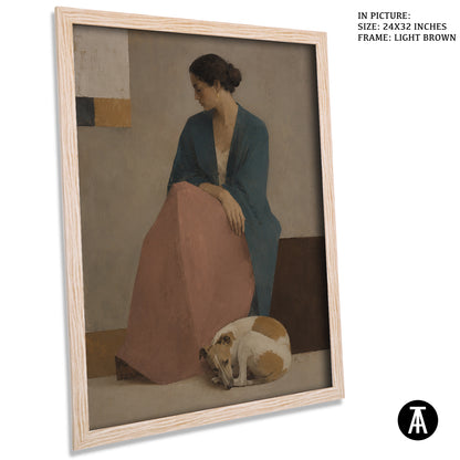 Artwork in Light Brown Frame