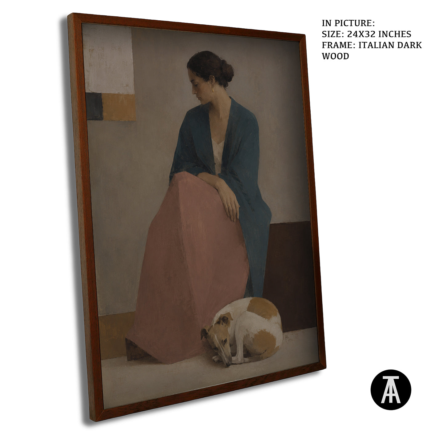 Artwork in Dark Wood Frame