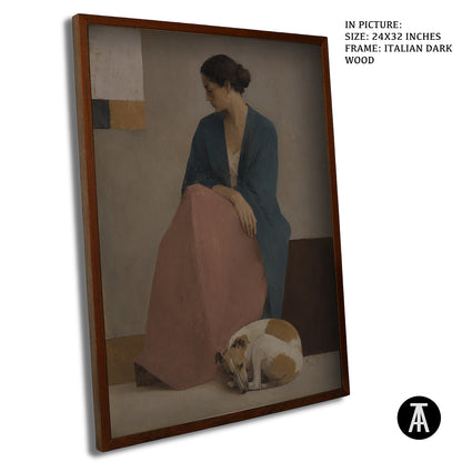 Artwork in Dark Wood Frame