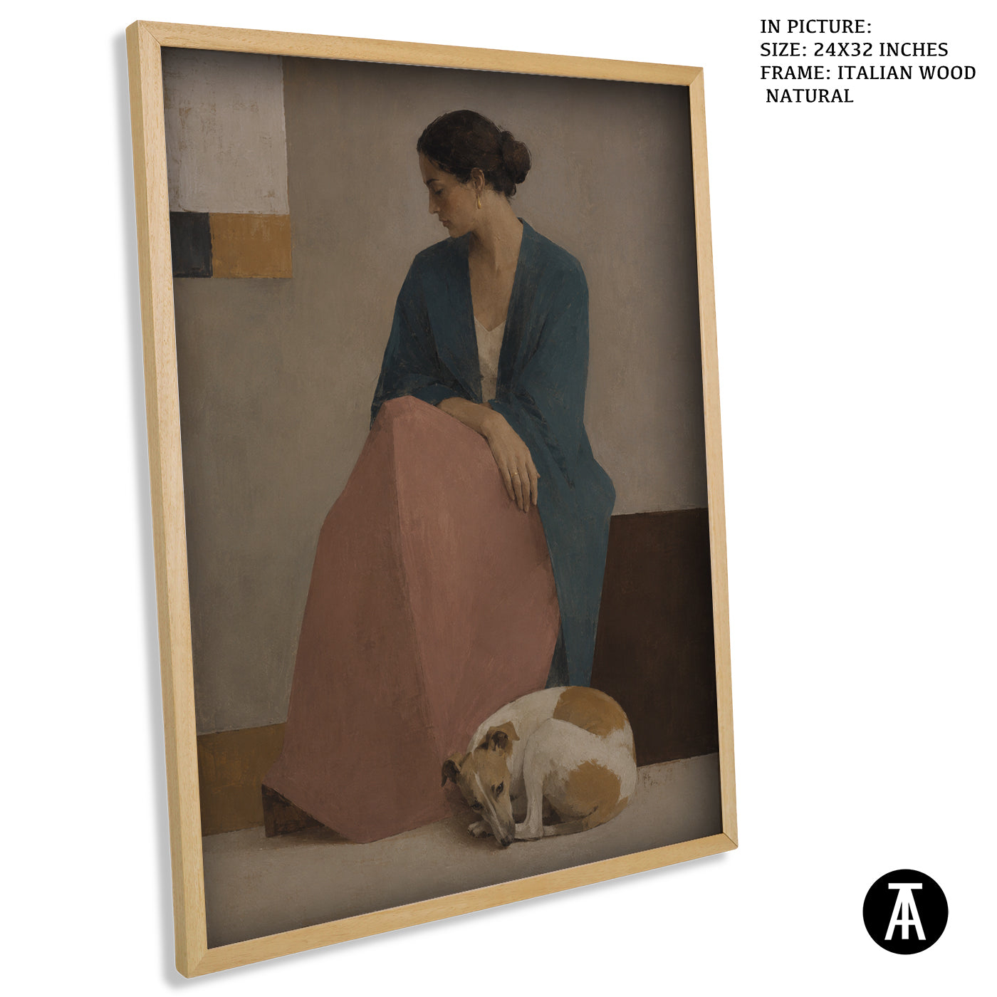 Artwork in Natural Wood Frame