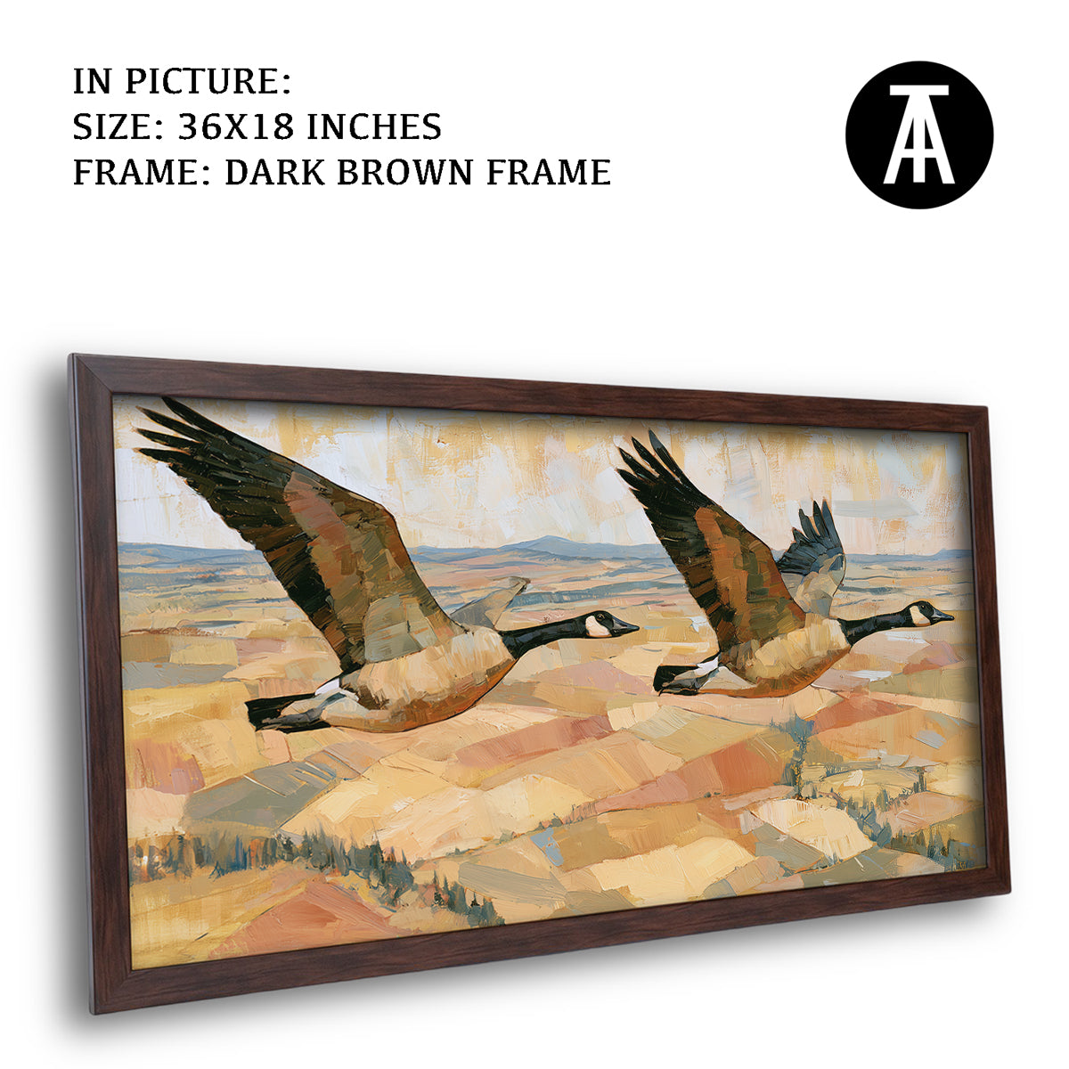 Artwork in Dark Brown Frame