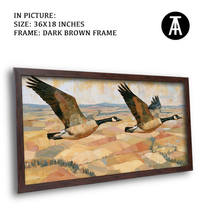 Artwork in Dark Brown Frame