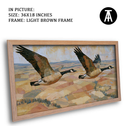 Artwork in Light Brown Frame