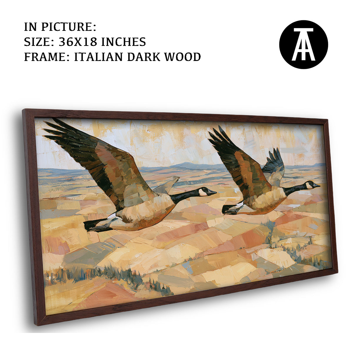 Artwork in Dark Wood Frame