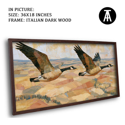 Artwork in Dark Wood Frame