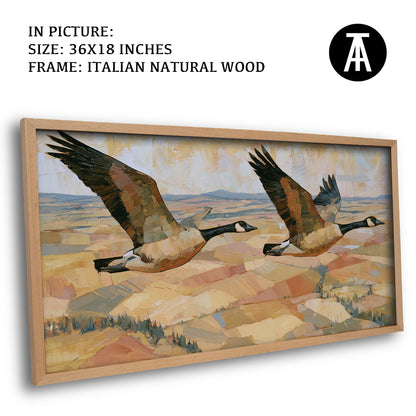 Artwork in Natural Wood Frame