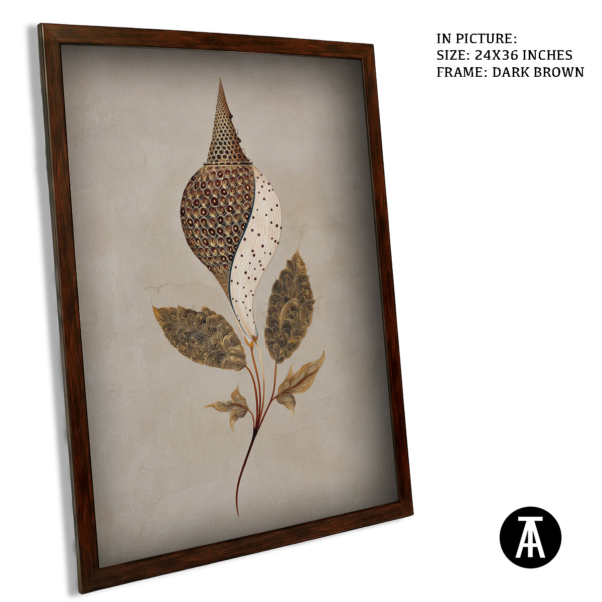 Artwork in Dark Brown Frame