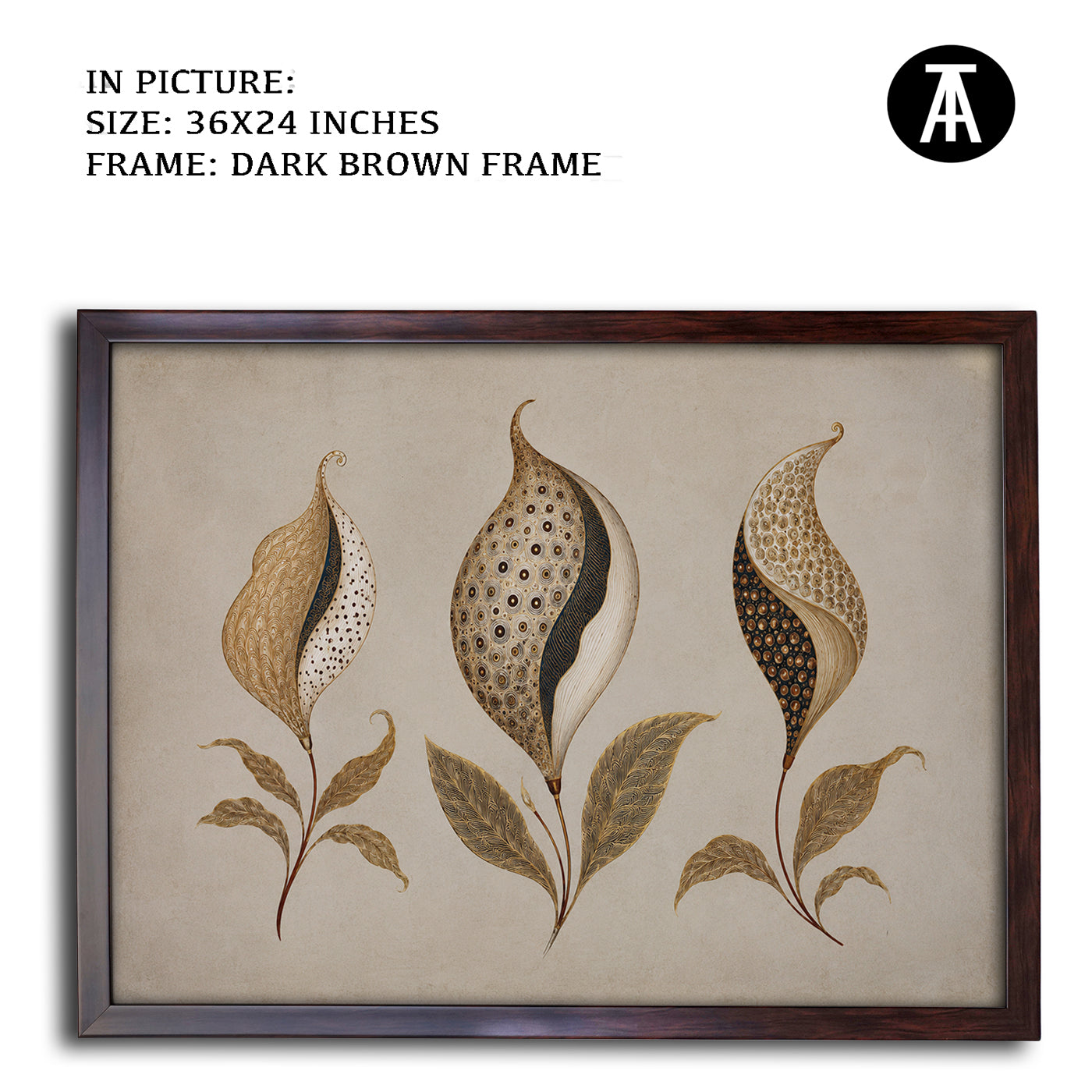 Artwork in Dark Brown Frame