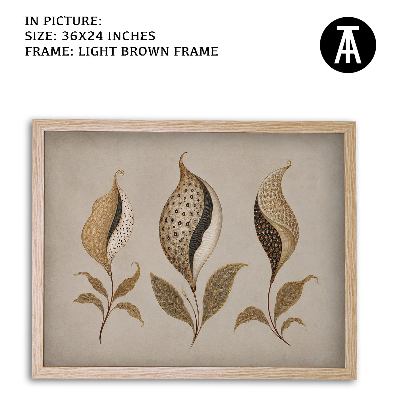 Artwork in Light Brown Frame