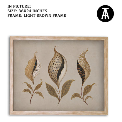 Artwork in Light Brown Frame