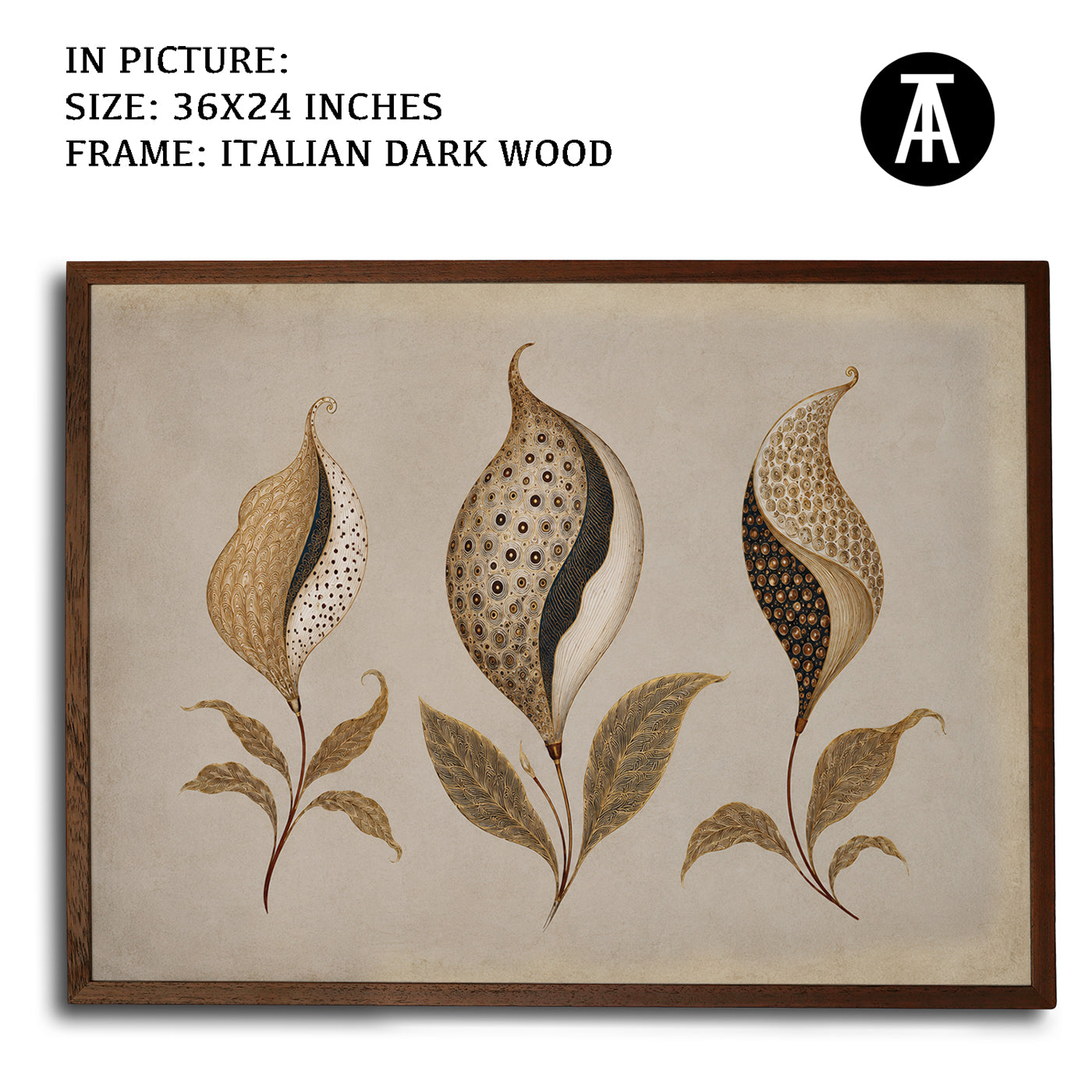 Artwork in Dark Wood Frame