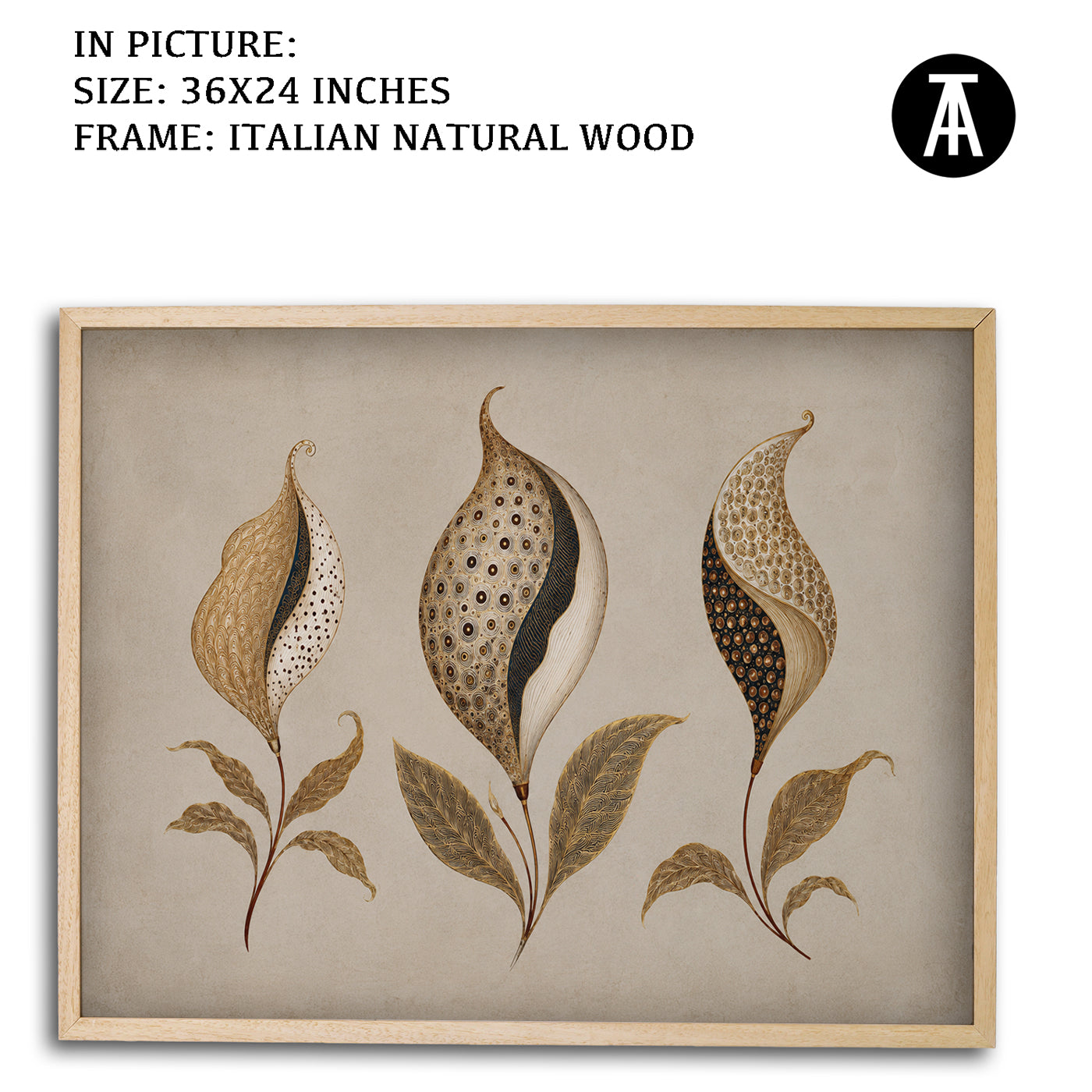 Artwork in Natural Wood Frame