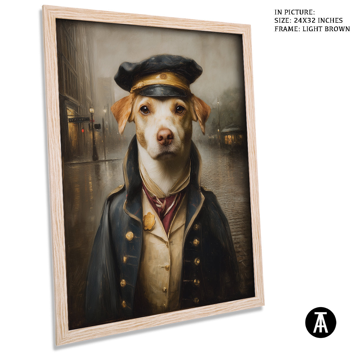 Artwork in Light Brown Frame