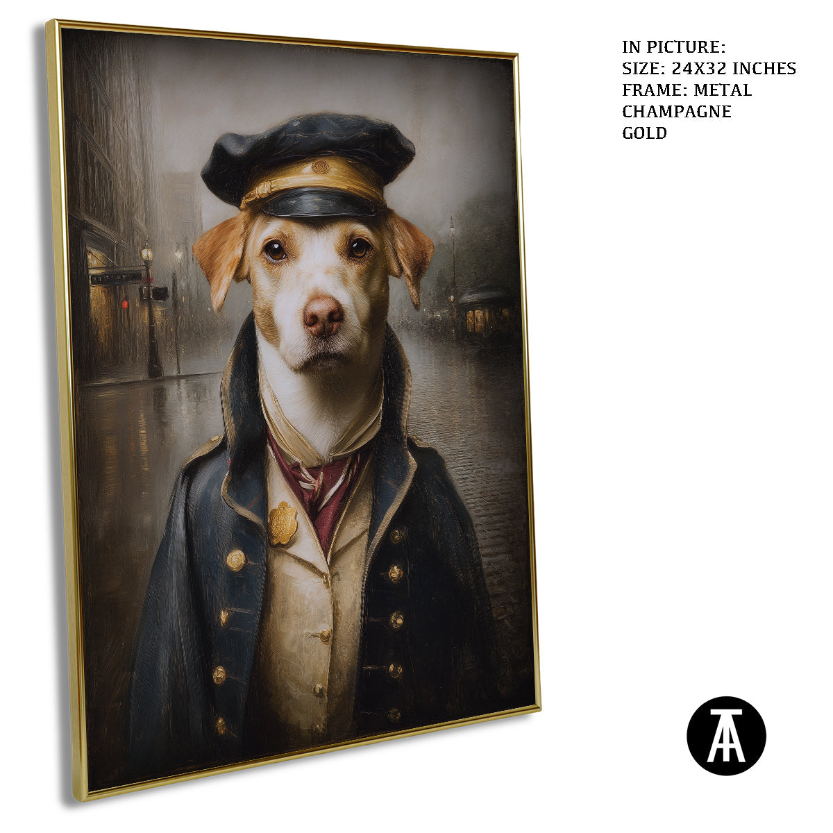 Artwork in Metal Champagne Gold Frame