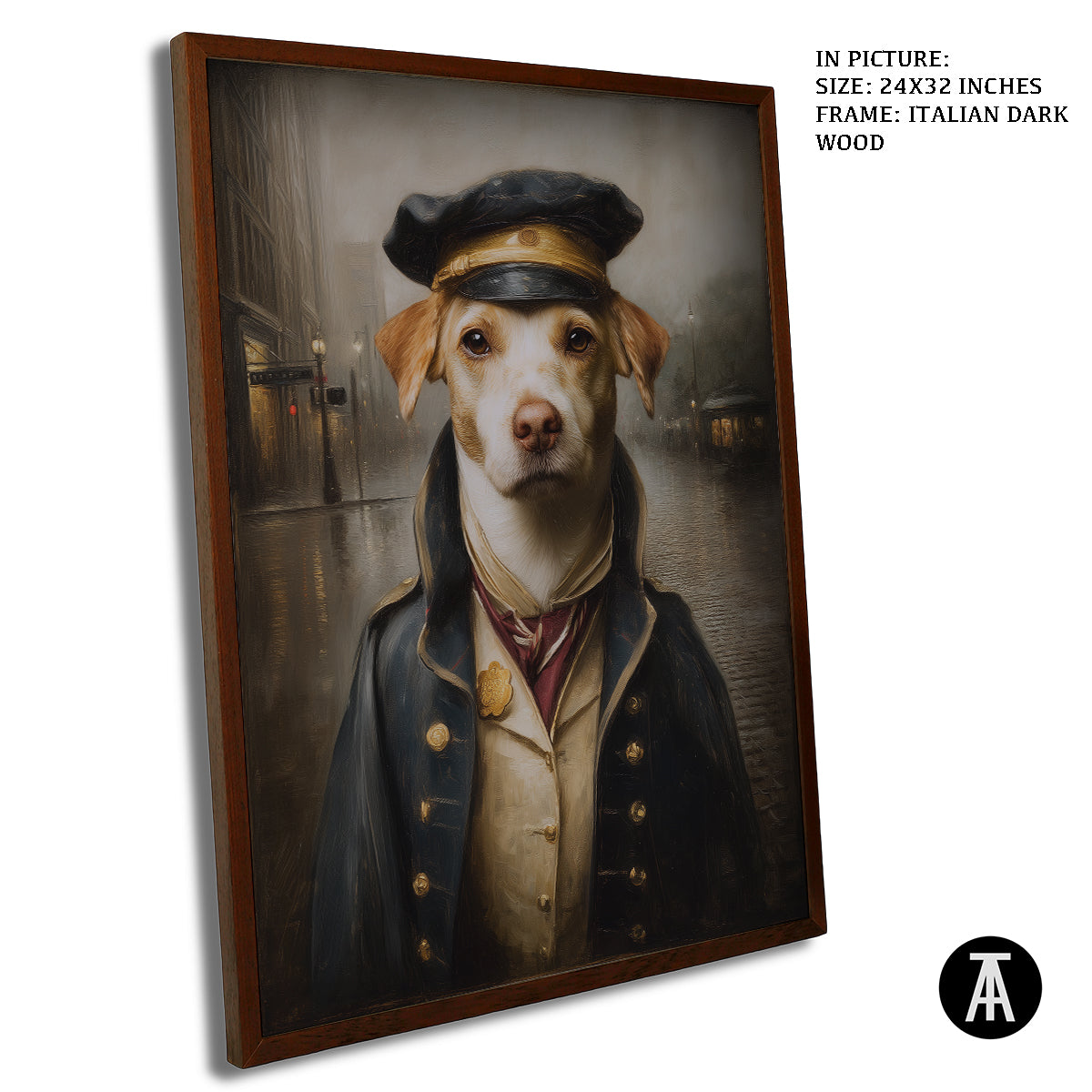 Artwork in Dark Wood Frame