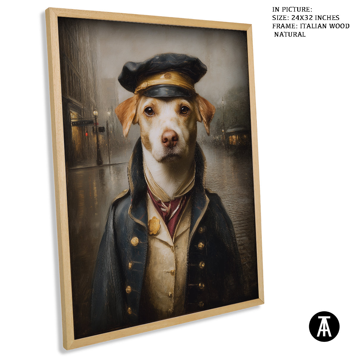 Artwork in Natural Wood Frame