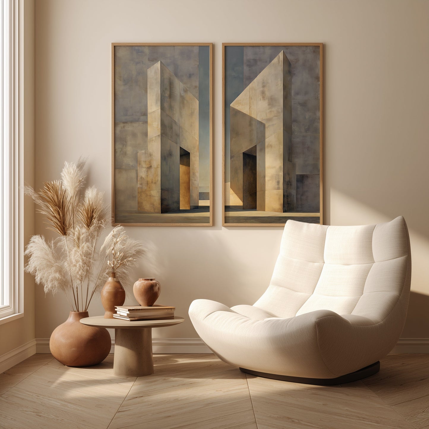 Bauhaus Abstract Painting in a Lifestyle Setting